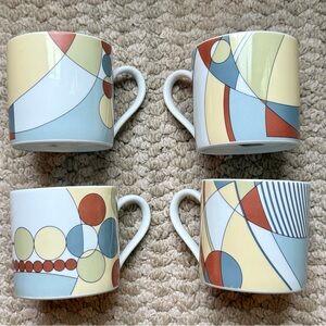 🔘 lot 4 FLW Tokyo Breakfast Mugs NWOB NWT VHTF geometric modern NY MOMA